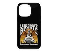 Custodia per iPhone 13 Pro Divertente trasmissione di emergenza Beagle a cena tardiva