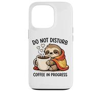 Custodia per iPhone 13 Pro Do Not Disturb Coffee Sloth Cute Funny Morning Mood tees