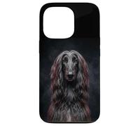 Custodia per iPhone 13 Pro dolce elegante nero afghano cane ironia levriero