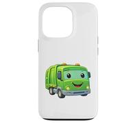 Custodia per iPhone 13 Pro Dumpy The Garbage Truck Sorridente Personaggio Design per Bambini