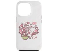 Custodia per iPhone 13 Pro Easter Bunny Pink Sakura Flower Cute Japanese Cherry Blossom