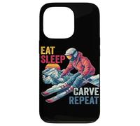 Custodia per iPhone 13 Pro Eat Sleep Carve Repeat - Ski driver Sunset Ski Design