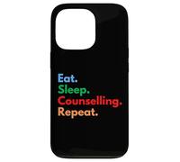 Custodia per iPhone 13 Pro Eat Sleep Counselling Repeat per consulenti e terapisti