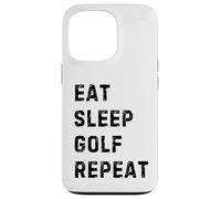 Custodia per iPhone 13 Pro Eat Sleep Golf Repeat: Funny Design for Avid Golfers
