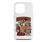 Custodia per iPhone 13 Pro Enrico VIII Bandiere Rosse Divertente Tudor Storia Inglese