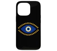 Custodia per iPhone 13 Pro Evil Eye in blu dorato Nazar Protezione come Radiant Boho