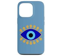 Custodia per iPhone 13 Pro Evil Eye in Blue Golden Nazar Protezione come Boho Spiritual