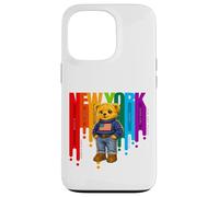 Custodia per iPhone 13 Pro Exceed The Limit New York Teddy Bear- Colorful NYC Boroughs