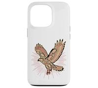 Custodia per iPhone 13 Pro Falco dalla coda rossa indiani nativi americani e natura solare
