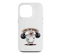 Custodia per iPhone 13 Pro Feel The Gains Duck - Allenamento per sollevamento pesi