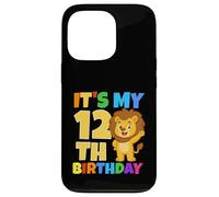 Custodia per iPhone 13 Pro Festa a tema Lion Safari Jungle It's My 12th Birthday, 12 anni
