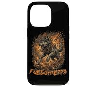 Custodia per iPhone 13 Pro Fierce Wolf Breaking Chains Fire Iron Motivation Arte grafica