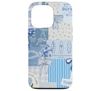 Custodia per iPhone 13 Pro Fiocco blu Love Like Jesus carino floreale estivo patchwork