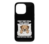 Custodia per iPhone 13 Pro First They Steal Your Heart - Border Terrier Amante Dog Mom