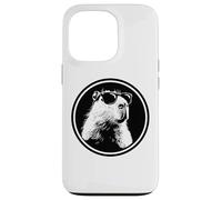 Custodia per iPhone 13 Pro Funny Black Logo Sunglasses Lover Chill Capybara Vibes