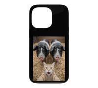 Custodia per iPhone 13 Pro Funny Cat Selfie with Pigs Design - Cute Animal Pig Lovers