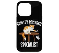 Custodia per iPhone 13 Pro Funny Cat, specialista in ricerca sulla gravità, scienza, amante dei gatti