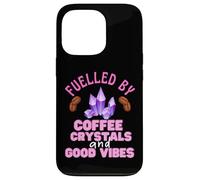 Custodia per iPhone 13 Pro Funny Coffee Crystals and Good Vibes Witch Citazione Halloween