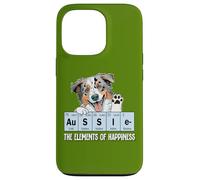 Custodia per iPhone 13 Pro Funny Elements of Happiness Blue Merle Aussie Lover