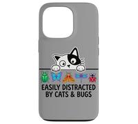Custodia per iPhone 13 Pro Funny Entomologist Saying Easily Distracted by Cats and Bugs