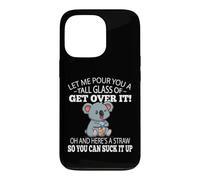 Custodia per iPhone 13 Pro Funny Kids Tall Glass of Get Over It Suck It Up Koala Lover