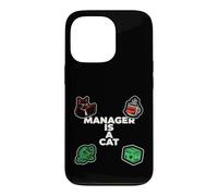 Custodia per iPhone 13 Pro Funny Office Humor Manager Is A Cat Feline Boss