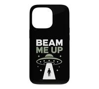 Custodia per iPhone 13 Pro Funny UFO Alien Space Humor Sci Fi Graphic Beam Me Up