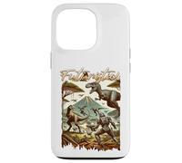 Custodia per iPhone 13 Pro Futuristic Dinosaur Battle Sci Fi Action Art Warrior