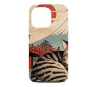 Custodia per iPhone 13 Pro Gatto assonnato giapponese che dorme al tempio