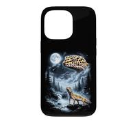 Custodia per iPhone 13 Pro Gecko leopardo che ulula alla luna anni '90 retrò