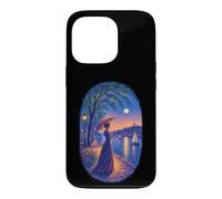 Custodia per iPhone 13 Pro Georges Seurat Ispirato Pointillist Moonlit Riverside Woman