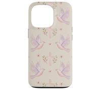 Custodia per iPhone 13 Pro Gesù Fede Croce Colomba Floreale Rosa Preghiera Donna Style