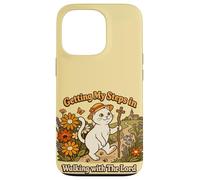 Custodia per iPhone 13 Pro Getting My Steps in Walking With The Lord Christian Cat