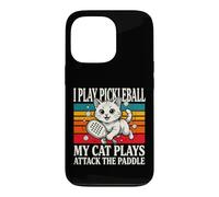 Custodia per iPhone 13 Pro Gioco a Pickleball Il mio gatto gioca ad attaccare la pagaia