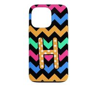 Custodia per iPhone 13 Pro Grafica monogramma lettera H a pois