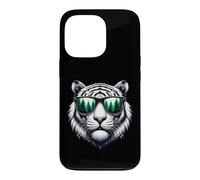 Custodia per iPhone 13 Pro Grafica tigre bianca con occhiali da sole, ragazzi ragazze bambini