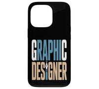 Custodia per iPhone 13 Pro Graphic Designer Retro Tipografia Con Penna Icona