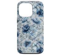 Custodia per iPhone 13 Pro Gray And Blue Flower Lover Cute Girly Navy Floral Nature