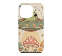 Custodia per iPhone 13 Pro Groovy Cute Kawaii Alien Frog UFO Alien Rapimento Funghi