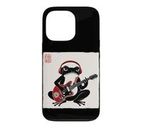 Custodia per iPhone 13 Pro Grumpy Frog Chitarrista Musica Rock Giapponese Woodblock Art