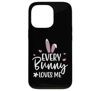 Custodia per iPhone 13 Pro Happy Easter Every Bunny Sign Every Bunny Loves Me Chicks