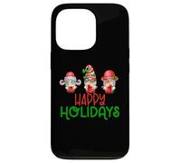 Custodia per iPhone 13 Pro Happy Holidays - Gnomo di Natale al caffè con pan di zenzero rosso