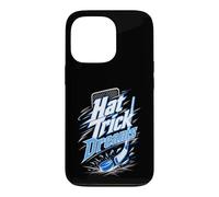Custodia per iPhone 13 Pro Hat Trick Dreams Giocatore Hockey Puck Bastoni