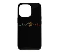 Custodia per iPhone 13 Pro Heartbeat Cat Hand Heart ECG Medical Cat Lover
