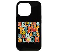 Custodia per iPhone 13 Pro Helping Tiny Humans Bloom Retro Colorful Teacher Design