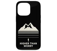 Custodia per iPhone 13 Pro Higher Than Worry montagna silhouette escursionista