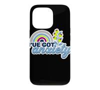 Custodia per iPhone 13 Pro Ho l'ansia Citazione divertente e ansiosa arcobaleno floreale