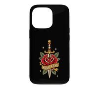 Custodia per iPhone 13 Pro Hold Fast Dagger Rose Traditional Tattoo Flash Old Ink