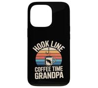 Custodia per iPhone 13 Pro Hook Line Coffee Time Nonno Pesca Mattina Lago