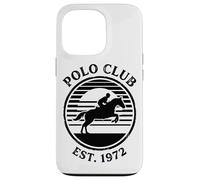 Custodia per iPhone 13 Pro Horse Rider Polo Club Est 1972 Retro Tramonto Equestre Sport